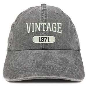 Trendy Apparel Shop Vintage 1971 Embroidered 50th Birthday Soft Crown Washed Cotton Cap
