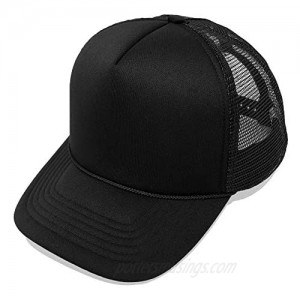 Trucker Hat Mesh Cap Solid Colors Lightweight with Adjustable Strap Small Braid