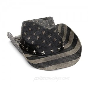 American Flag Cowboy Hat for Men and Women  Western Costume (Grey  Unisex)