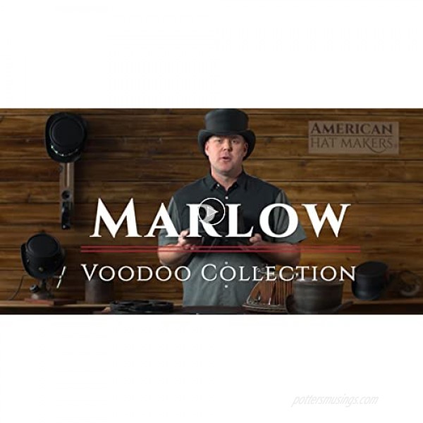 American Hat Makers Marlow Leather Top Hat with LT Band — Handcrafted Genuine Leather Highly Durable