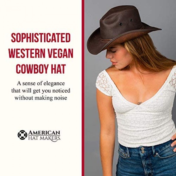 American Hat Makers Stockade Vegan Cowboy Hat — Handcrafted Waxed Cotton Waterproof