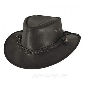 BULLHIDE Cessnock Genuine Leather Western Cowboy Hat  3" Brim  Black
