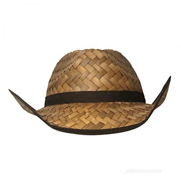 CHAPEAU TRIBE Pinch Front Relaxer Straw Cowboy Hat Tan Brown