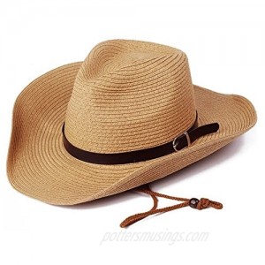Men Straw Cowboy Hats Panama Outdoor Hat Wide Brim Shapeable Sun Hat
