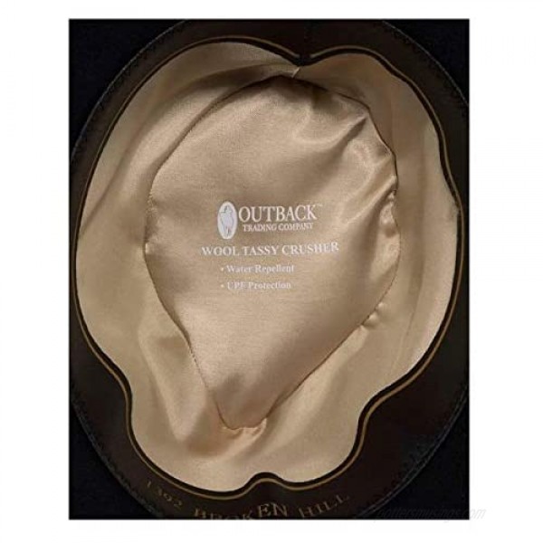 Outback Trading Men's 1392 Broken Hill UPF 50 Water-Resistant Crushable Australian Wool Western Cowboy Hat