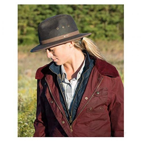 Outback Trading Men's 1462 Madison River Sun-Protective Waterproof Crushable Cotton Oilskin Hat