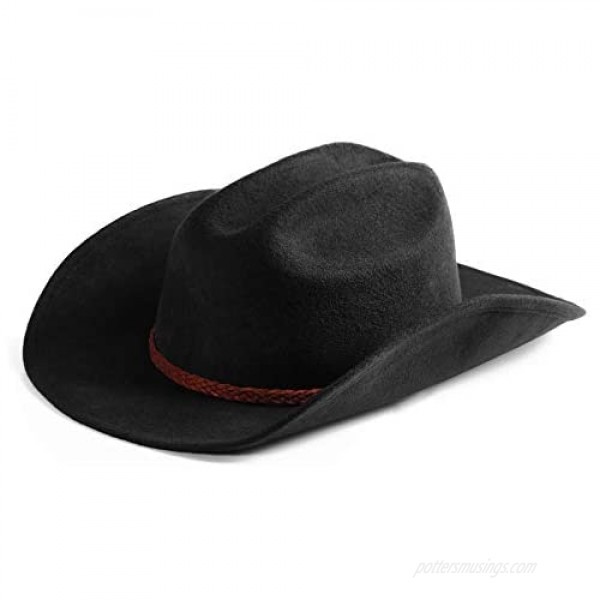 Samplife Western Cowboy Hat Men Mexican Style Cowgirl Wool Fedora Cattleman Adult Outback