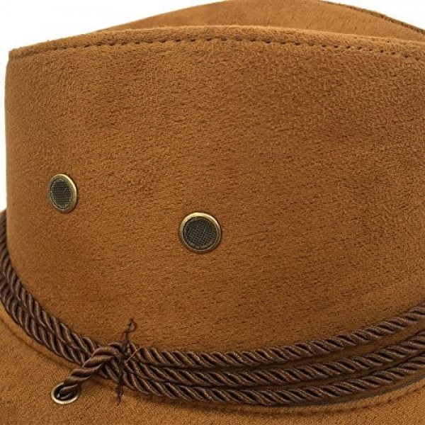 Sandy Ting Men's Outback Faux Felt Wide Brim Western Cowboy Hat