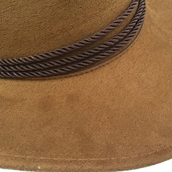 Sandy Ting Men's Outback Faux Felt Wide Brim Western Cowboy Hat