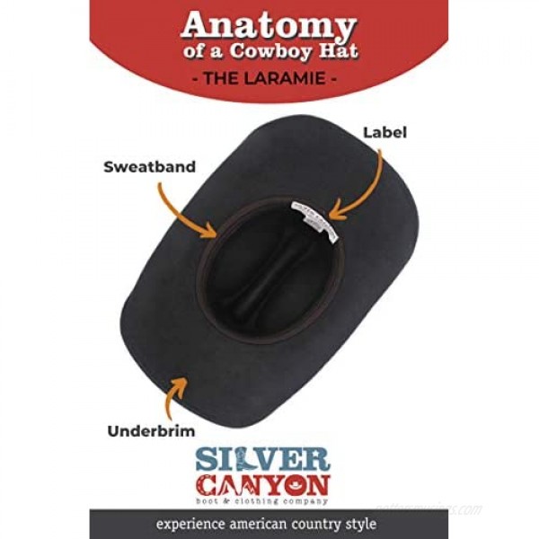 Shapeable Cattleman Cowboy Western Wool Hat Silver Canyon Black