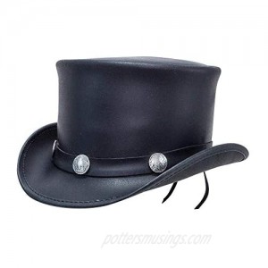 Voodoo Hatter-El Dorado Buffalo Nickel Band Band  Black or Brown Leather Top Hat