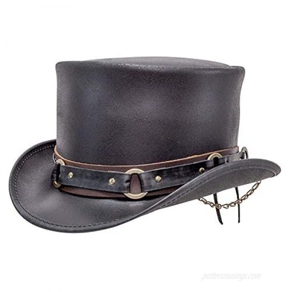 Voodoo Hatter El Dorado-SR2 Band Black or Brown Leather Top Hat