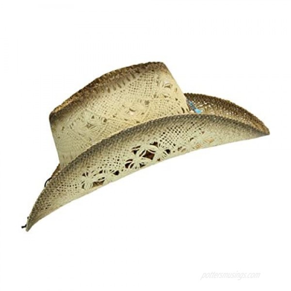 Western Toyo Straw Cowboy Hat Shapeable w/ Natural Tea Stain Size One Size