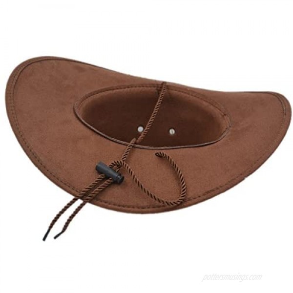 Yosang Adult Western Suede Hat Cowboy Outdoorsman Hat Travelling Summer Cap