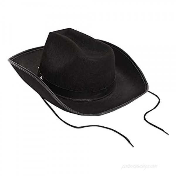 Zodaca Black Cowboy Hat for Men with Silver Star Studs (One Size)
