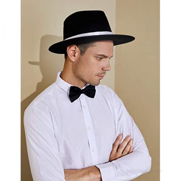 BABEYOND 1920s Gatsby Panama Fedora Hat Cap for Men Gatsby Hat for Men 1920s Mens Gatsby Costume Accessories