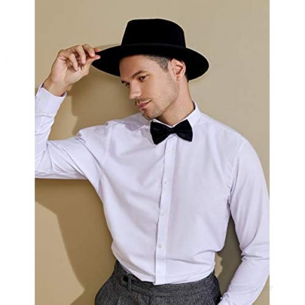 BABEYOND 1920s Gatsby Panama Fedora Hat Cap for Men Gatsby Hat for Men 1920s Mens Gatsby Costume Accessories