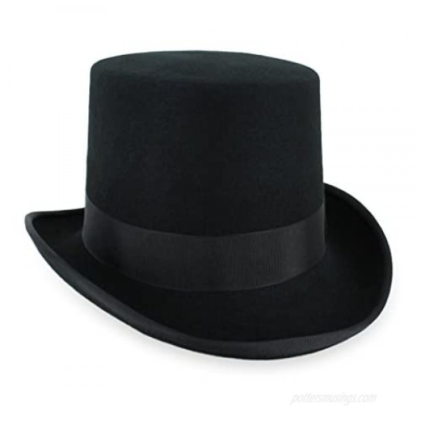 Belfry Mens Top Hat Satin Lined Topper 100% Wool in Black Grey Navy Pearl
