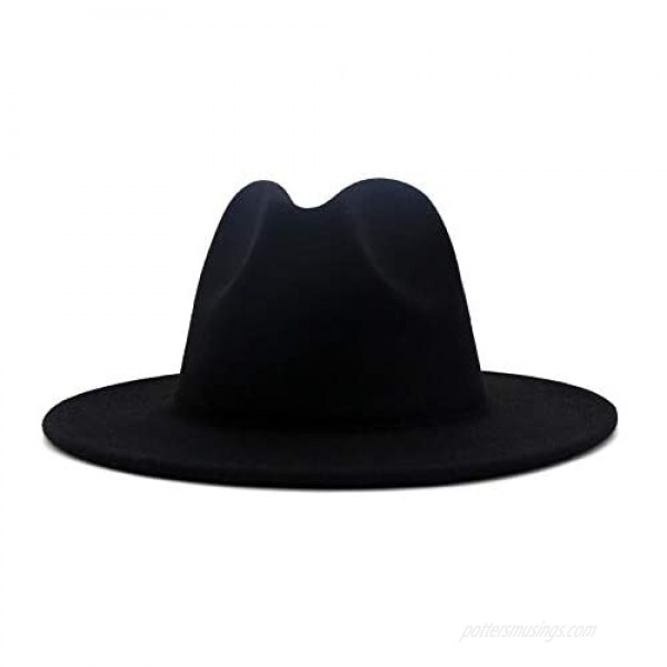 Clecibor Colorful Fedora Hats for Women Winter Hats Vintage Panama Hat Wide Brim Woolen Hat