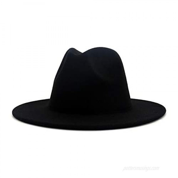 Clecibor Colorful Fedora Hats for Women Winter Hats Vintage Panama Hat Wide Brim Woolen Hat