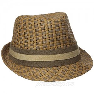 Henschel Men's Paper Straw Fedora with Two Tone Band