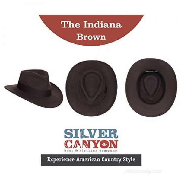 Indiana Outback Crushable Wool Fedora Hat Silver Canyon
