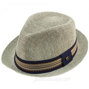 Men's Primo Summer Lightweight Linen Derby Fedora Upturn Brim Hat