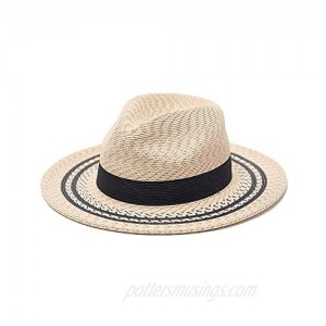 Pineapple&Star Sun Straw Fedora Beach Hat Fine Braid UPF50+ for Both Women Men
