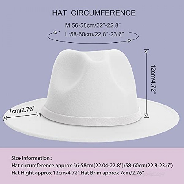 SAJUZEN Womens & Mens Fedora Hats Two Tone Wide Brim Fedora Hats for Women Men