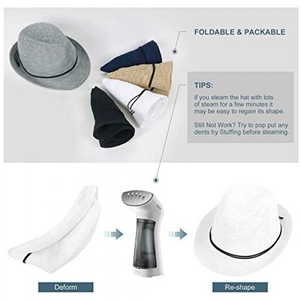 Simplicity Mens Women's Soft Mesh Straw Fedora Panama Hat for Summer