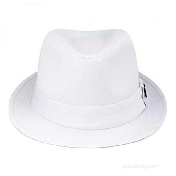 The Hat Depot Premium Paisley Lining Unisex Cotton & Twill Herringbone Cotton Fedora Hat