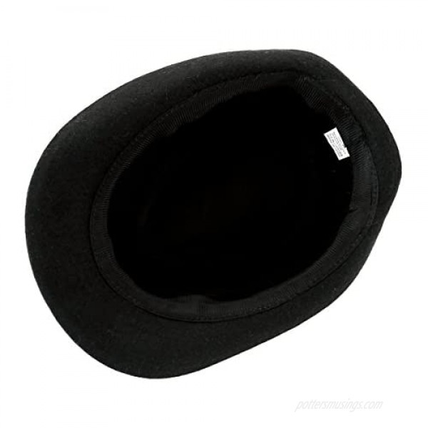 Unisex Classic 20s Manhattan Cotton Twill Herringbone Trilby Fedora Hat with Band Casual Jazz Wool Cap