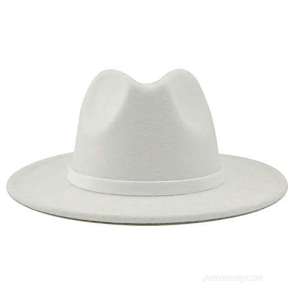 XINBONG Mens & Womens Black and Red Wide Brim Fedora Hat Two Tone Felt Panama Hat