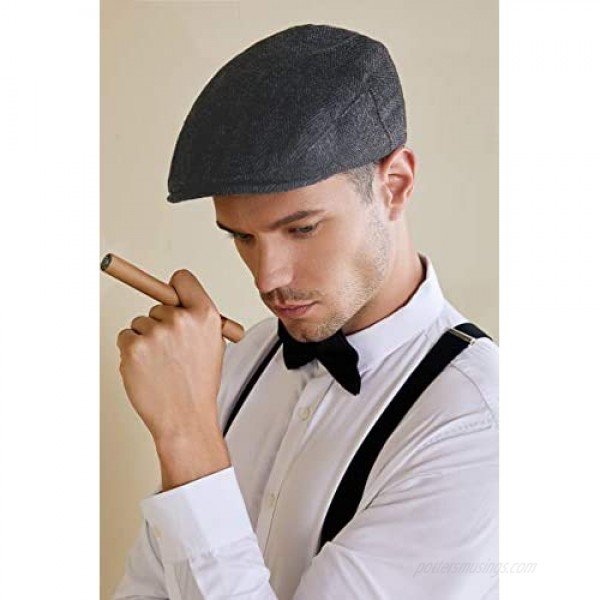 BABEYOND 1920s Gatsby Newsboy Hat Cap for Men Gatsby Hat for Men 1920s Mens Gatsby Costume Accessories