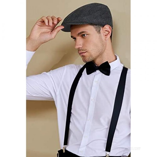 BABEYOND 1920s Gatsby Newsboy Hat Cap for Men Gatsby Hat for Men 1920s Mens Gatsby Costume Accessories