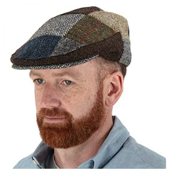 Genuine Harris Tweed Patch Flat Cap Men and Women Made by Glen Appin of Scotland Similar to Irish Tweed