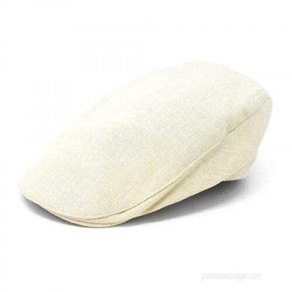 Hanna Hats Men's Classic Irish Linen Flat Cap Natural