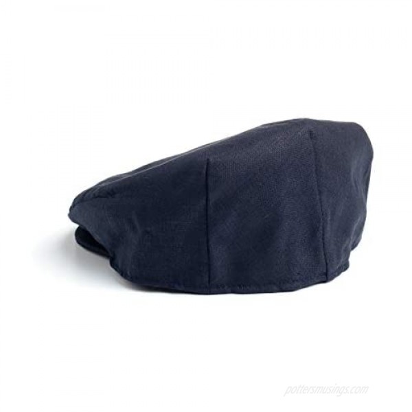 Hanna Hats of Donegal Handmade Irish Flat Cap for Men Driving Cap Made in Ireland 100% Linen