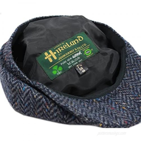 Irish Hats for Men Made in Ireland Tweed Cap 8-Piece Newsboy Made in Co Tipperary