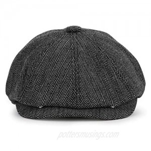 KeepSa Newsboy Cap Baker Boy Hat Flat Caps - 8 Panel Peaky Herringbone Tweed Gatsby Hat Ivy Irish Cap for Men and Women