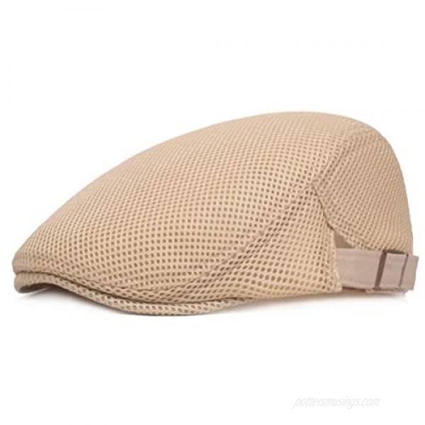 Men's Breathable Mesh Summer Hat Flat Cap Beret Ivy Gatsby Newsboy Cabbie Caps