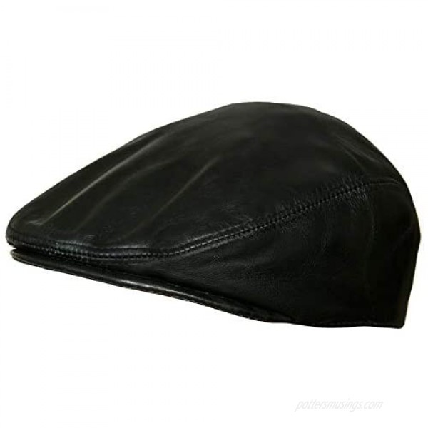 Men's Real Soft Leather Ivy Beret Newsboy Gatsby Golf Cabbie Flat Cap Hats