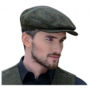 Mucros Weavers Irish Flat Cap for Men Made in Ireland 100% Irish Tweed Green