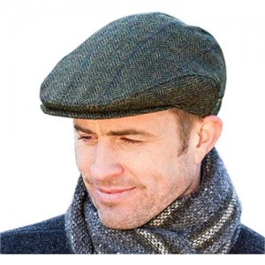 Mucros Weavers Men's Donegal Tweed Cap - Green