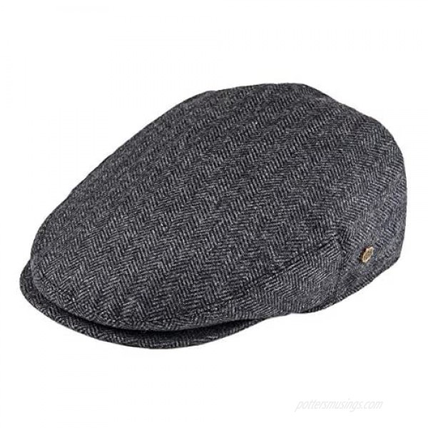 VOBOOM Men's Herringbone Flat Ivy Newsboy Hat Wool Blend Gatsby Cabbie Cap