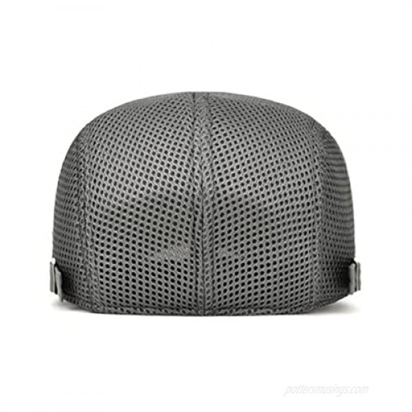 VoilaLove Breathable Mesh Duckbill Hat Summer Hat Adjustable Newsboy Beret Ivy Cap Cabbie Flat Cap Unisex