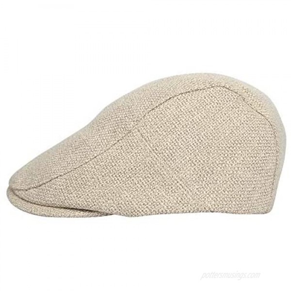 WITHMOONS Ivy Cap Straw Weave Linen-Like Cotton Cabbie Newsboy Hat MZ30038