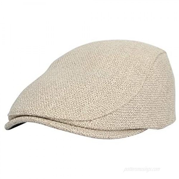 WITHMOONS Ivy Cap Straw Weave Linen-Like Cotton Cabbie Newsboy Hat MZ30038