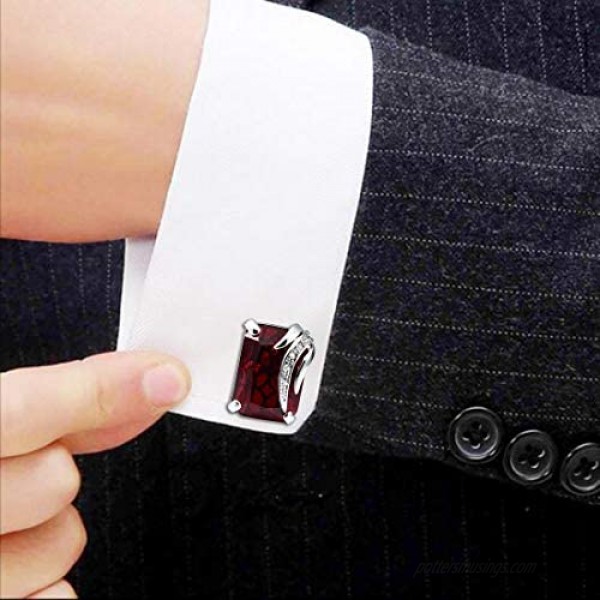 Cat Eye Jewels Mens Square Classic Cufflinks for Wedding Business Luxurious Tuxedo Formal Shirts Black Blue Red Cufflinks for Men Groom