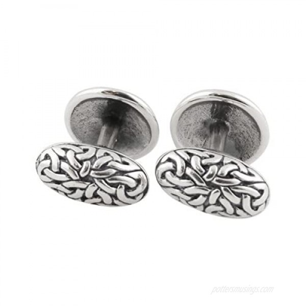 Celtic Trinity Knot Triquetra Men's Cuff Links - Sterling Silver 1 Pair Cufflinks